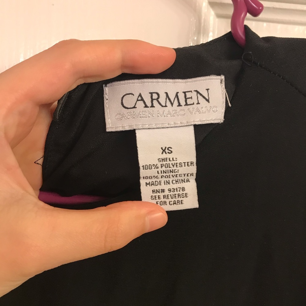 Carmen Marc Valvo Pleated-Trim Elbow-Sleeve Blouse - Picture 13 of 14